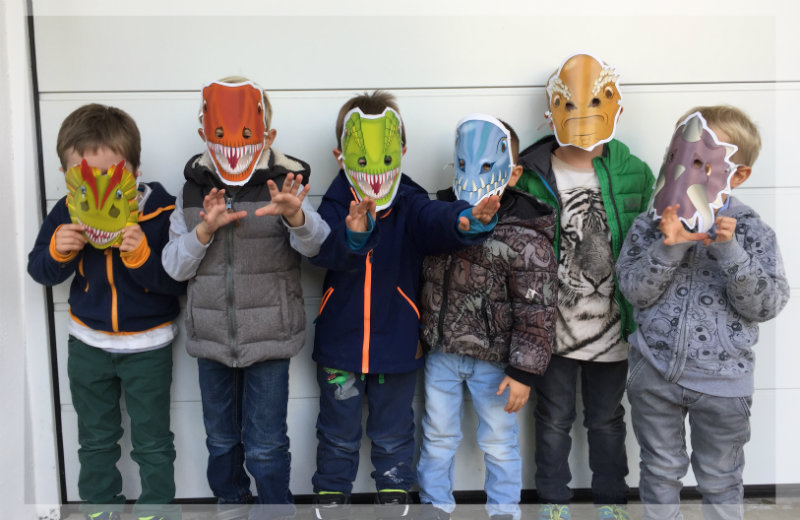 Dino Party Kinder Masken