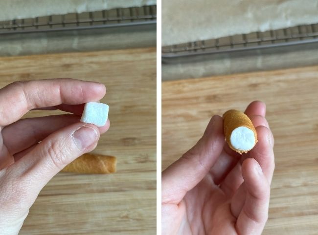 Glückskeksröllchen mit Marshmallow