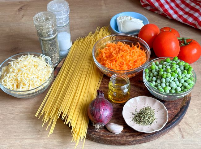 Spaghetti Auflauf mit Gemüse
