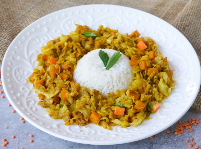 Spitzkohl Curry indisch