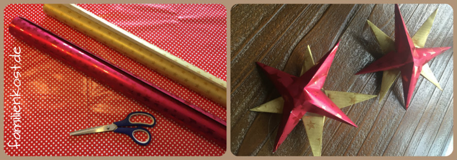 3D Weihnachtsstern basteln aus Geschenkpapier 3D Weihnachtsstern basteln aus Geschenkpapier