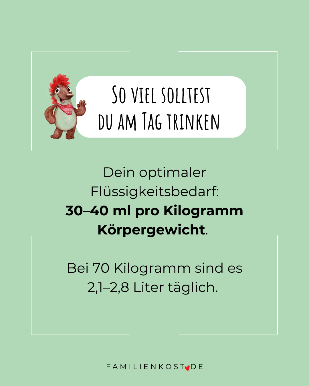 Täglicher Flüssigkeitsbedarf