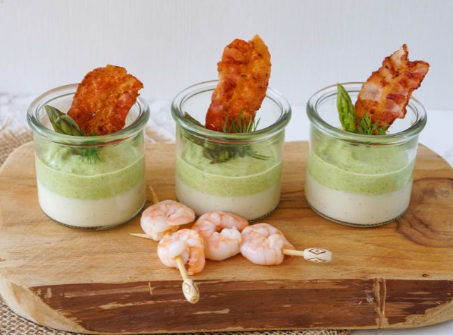 Spargel Panna Cotta Vorspeise im Glas Spargel Panna Cotta Vorspeise im Glas