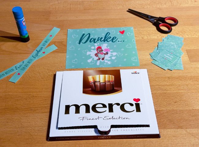 Abschiedsgeschenk Kindergarten Merci basteln