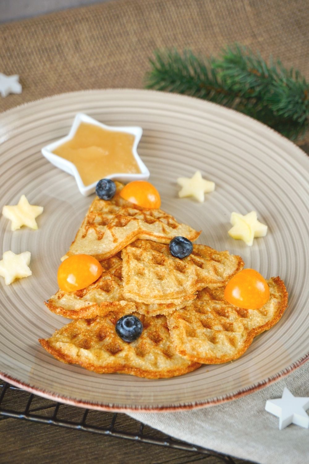 Zuckerfreie Apfel-Zimt-Waffeln