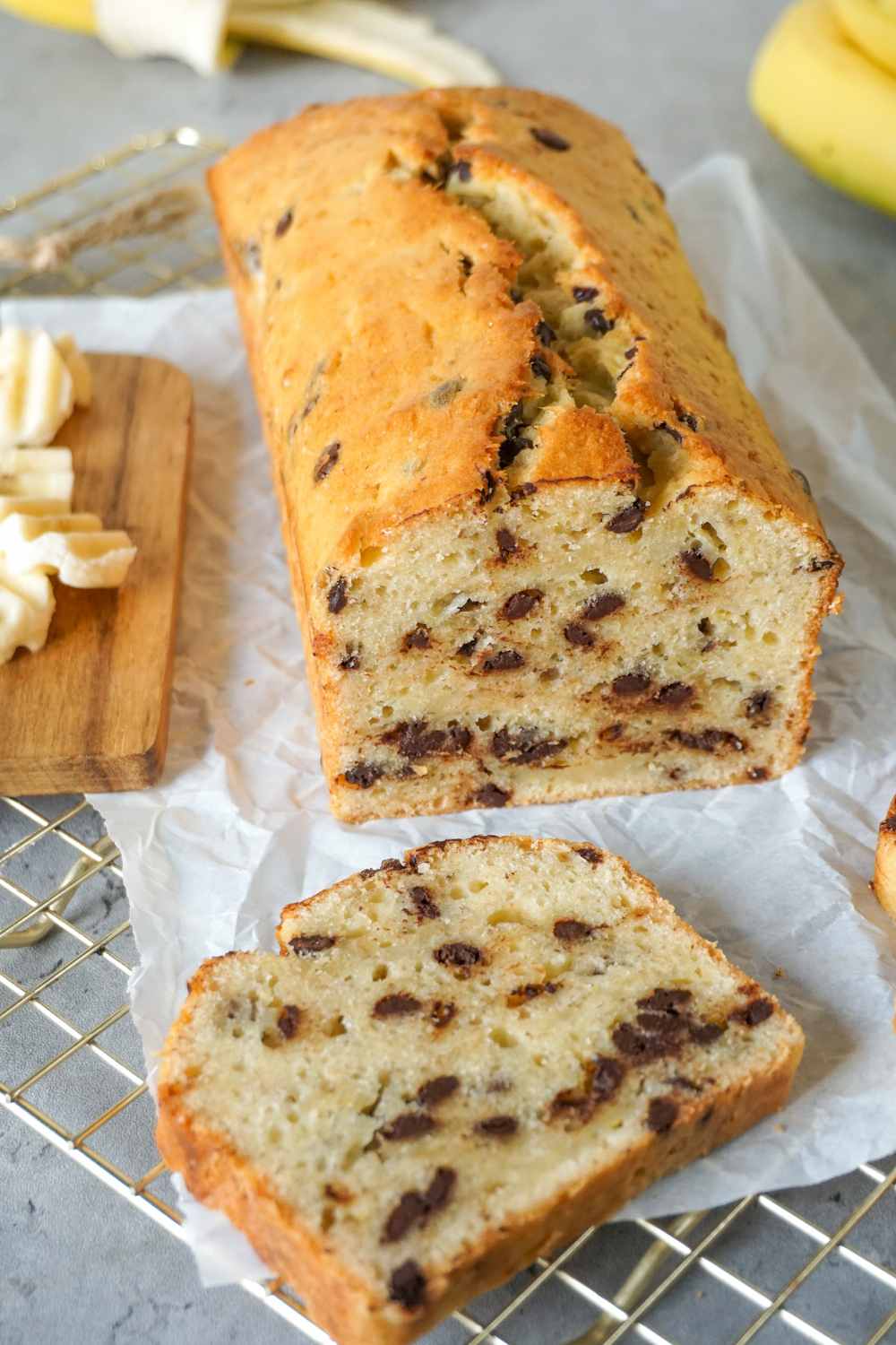 Bananenbrot mit Schokolade