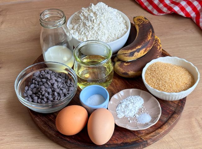 Bananenbrot mit Schokolade Zutaten Bananenbrot mit Schokolade Zutaten