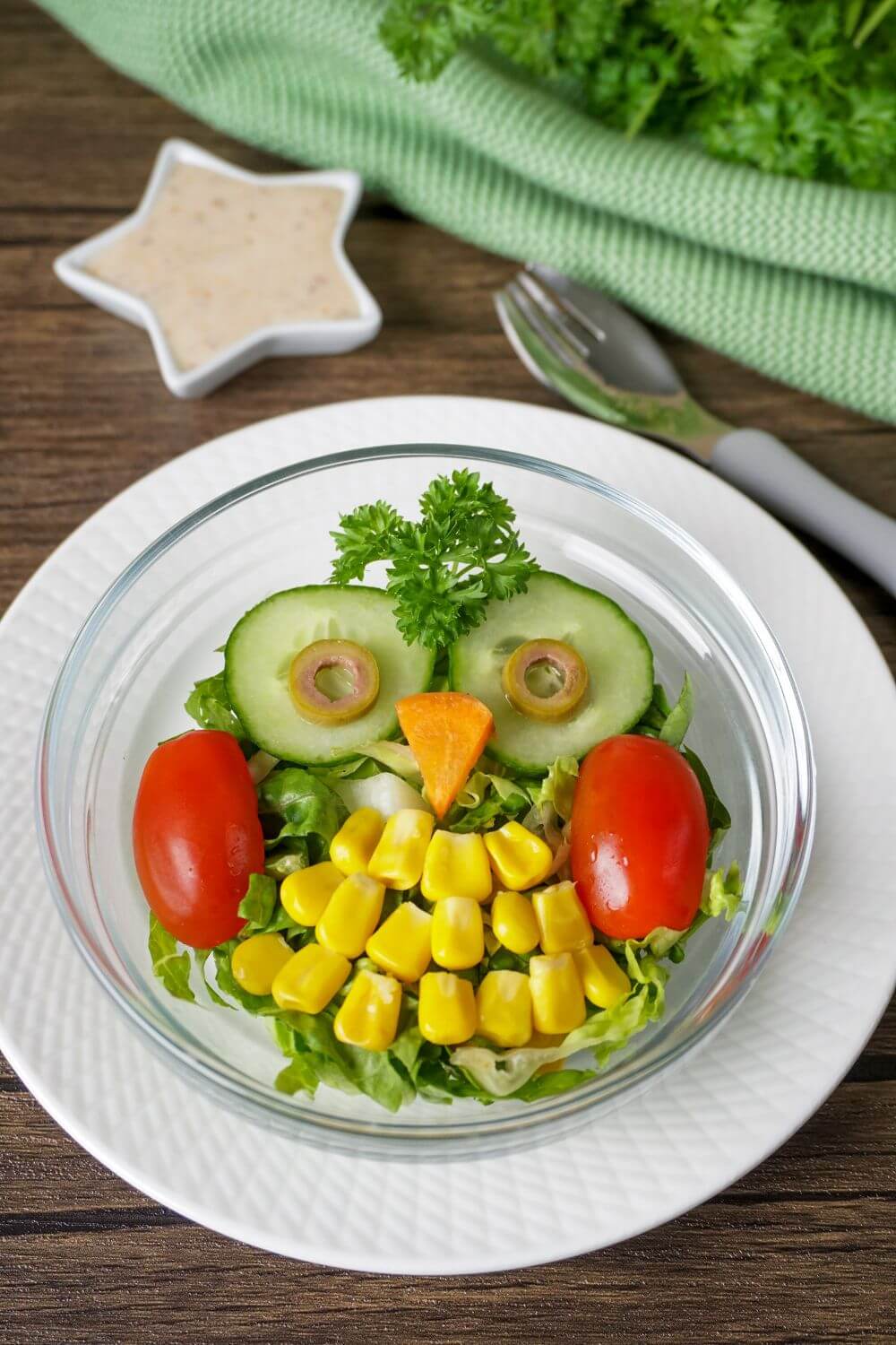 Salat als Beilage für Kinder