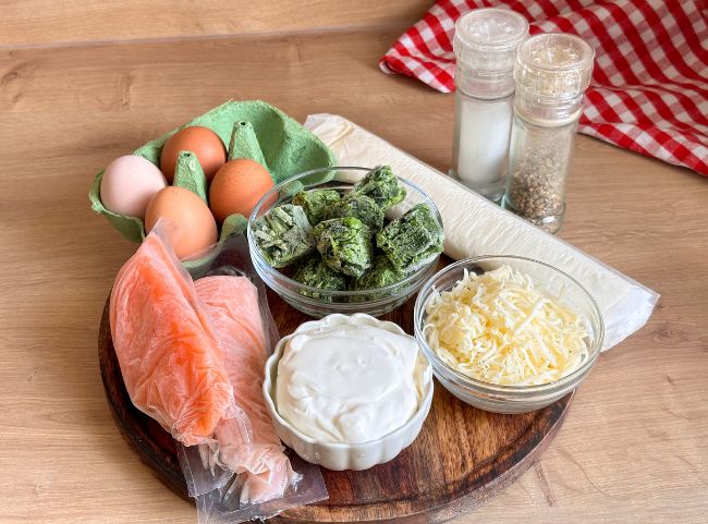 Blätterteig Quiche frischer Lachs Zutaten Blätterteig Quiche frischer Lachs Zutaten
