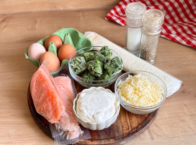 Blätterteig Quiche frischer Lachs Zutaten