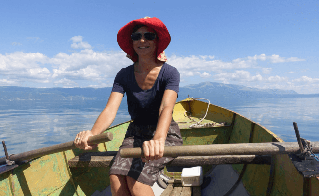 Über den Ohridsee in Albanien rudern
