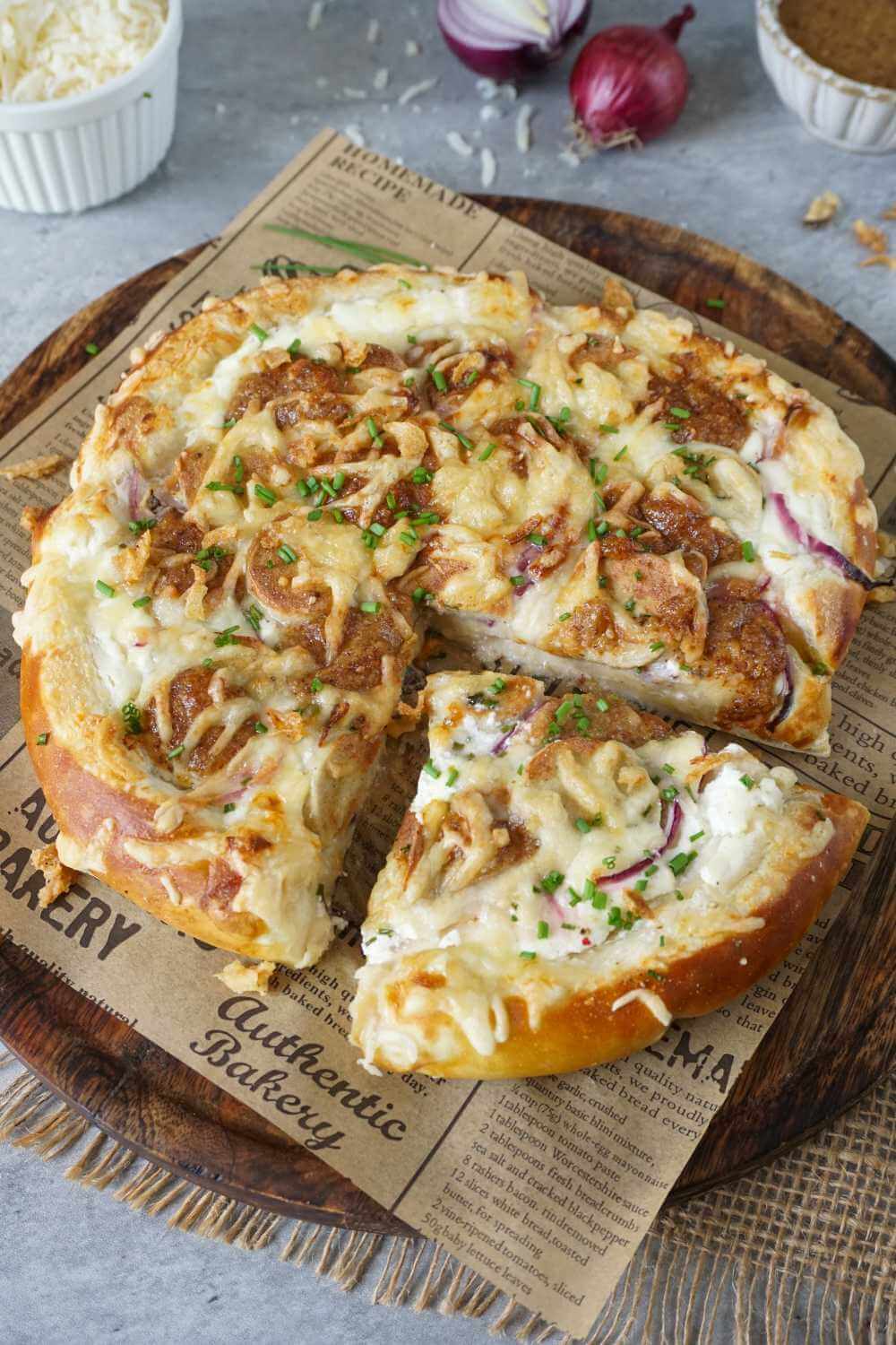 Brezel Pizza aus der Heißluftfritteuse