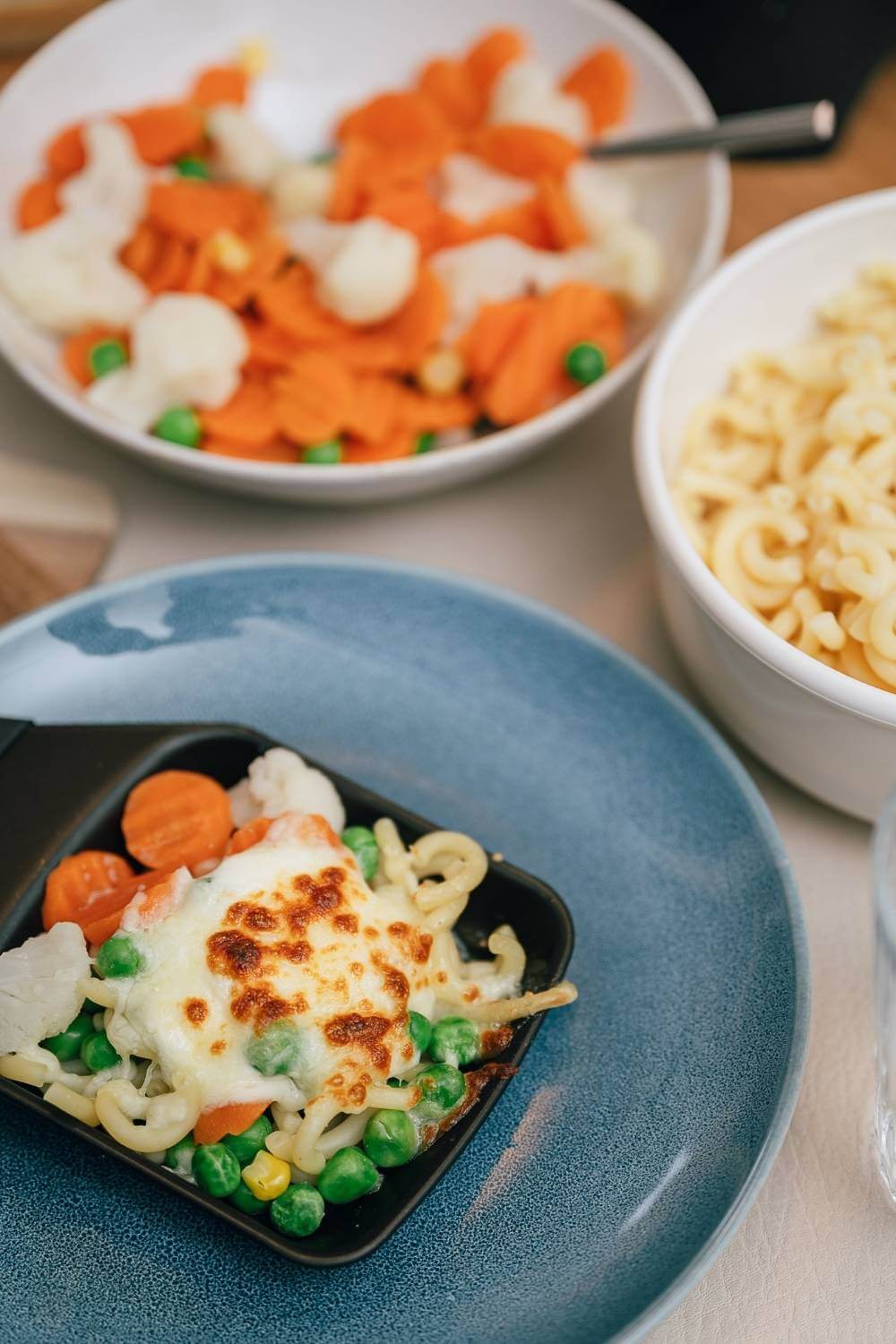Buttergemüse mit Nudeln Raclette für Kinder Buttergemüse mit Nudeln Raclette für Kinder