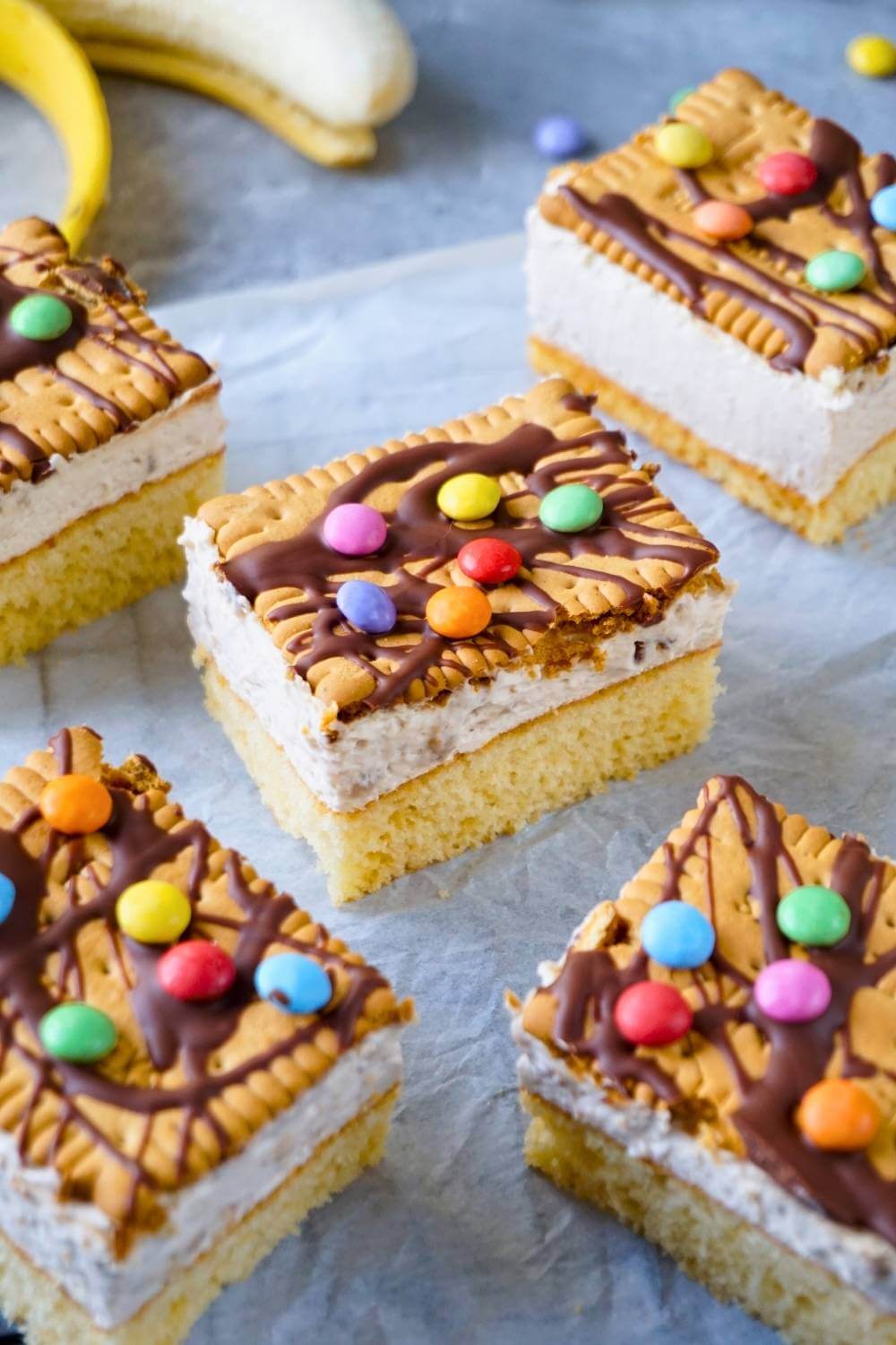 Butterkekskuchen mit Bananencreme Butterkekskuchen mit Bananencreme