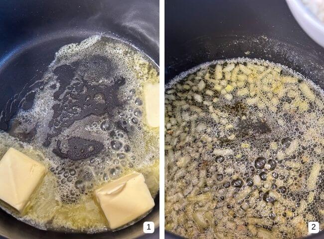 Cremige Knoblauchsuppe - Butter erhitzen