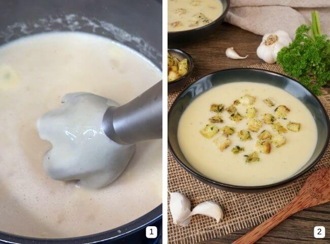 Cremige Knoblauchsuppe - cremig pürieren