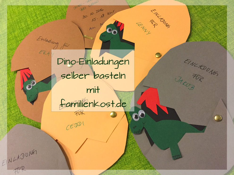 Dino-Einladungskarten zur Dinoparty selber basteln