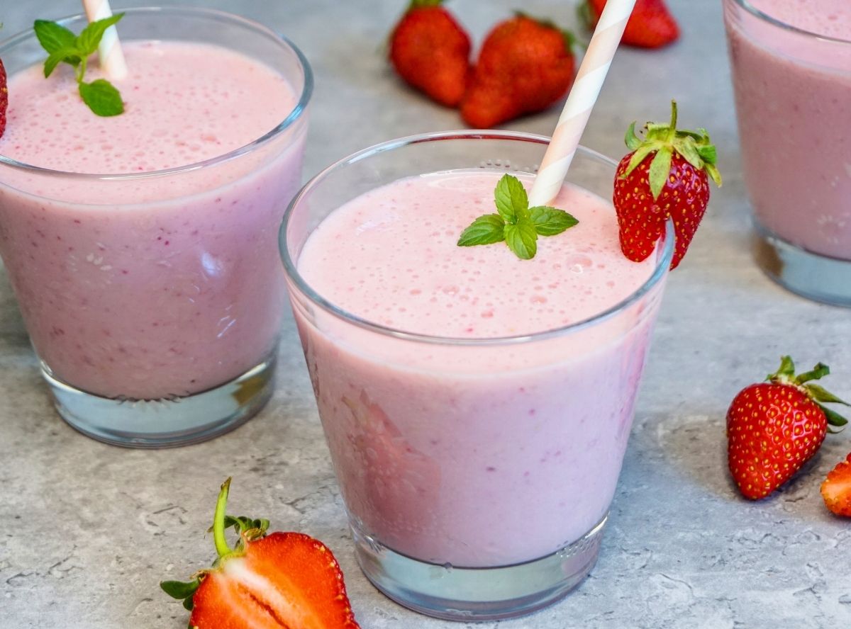 Erdbeermilchshake ohne Zucker