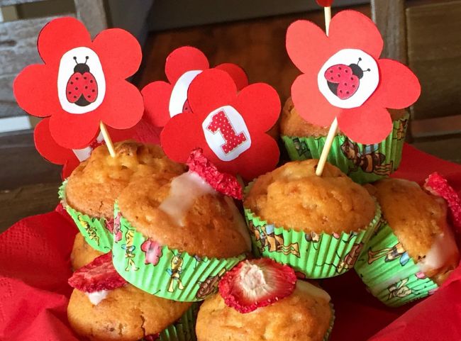 Erdbeer Muffins ohne Zucker 1. Geburtstag