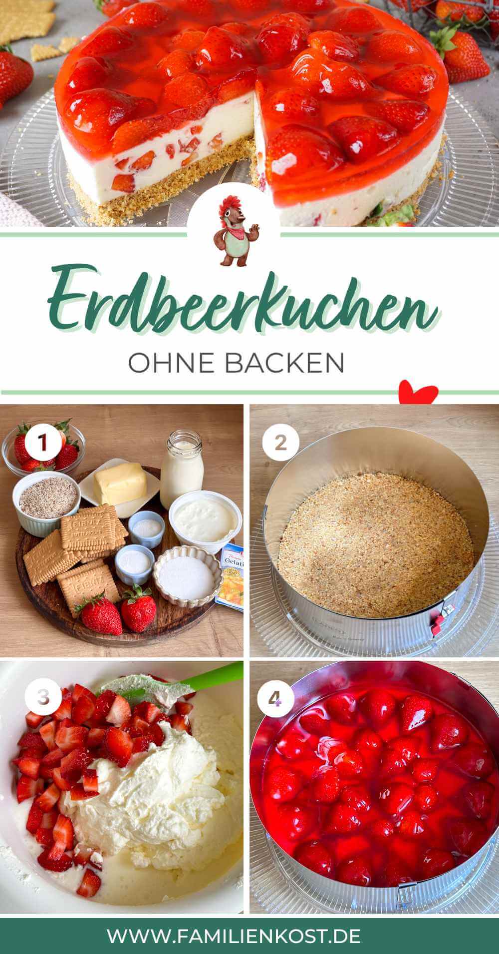 Erdbeerkuchen ohne backen selber machen