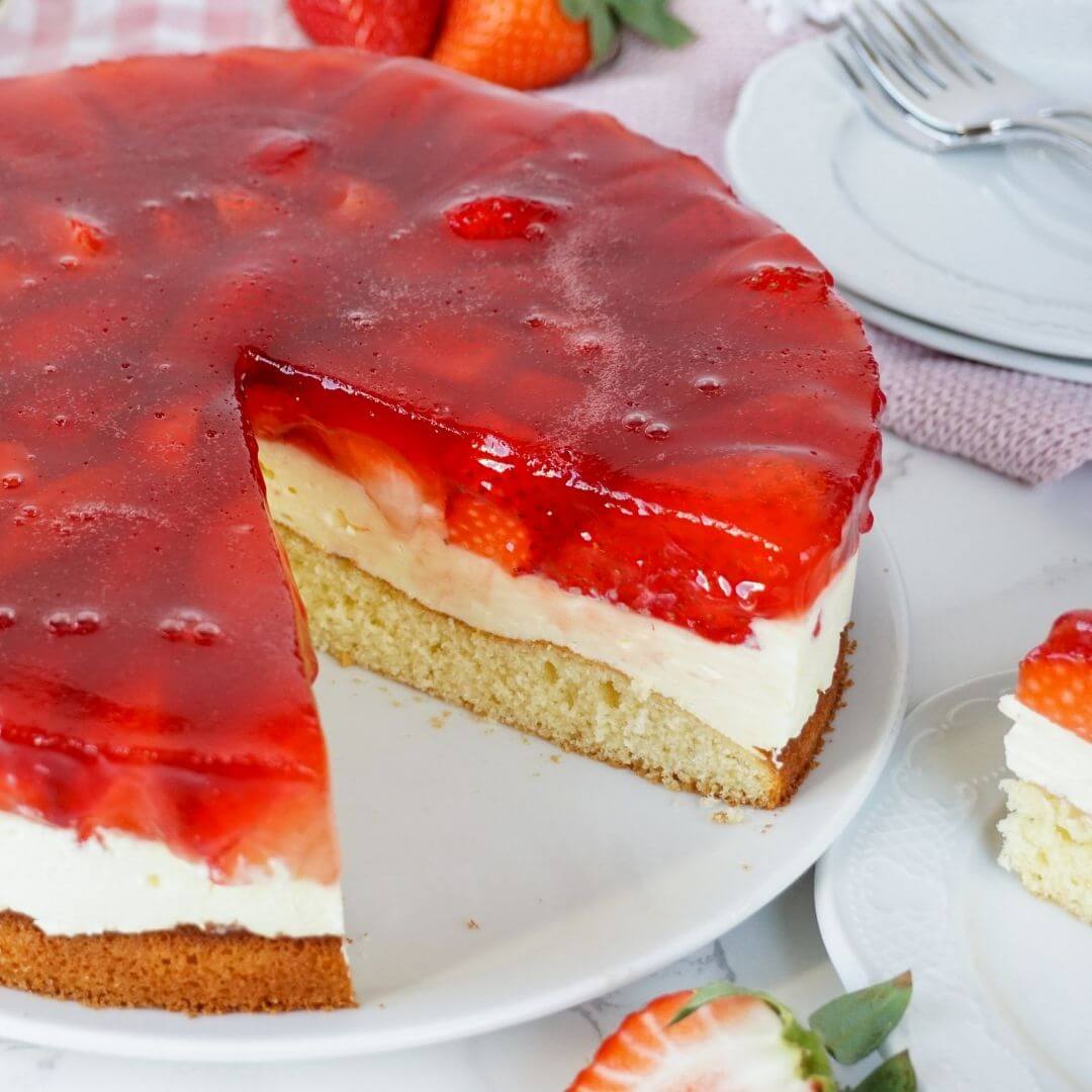 Omas Erdbeerkuchen mit Pudding Omas Erdbeerkuchen mit Pudding