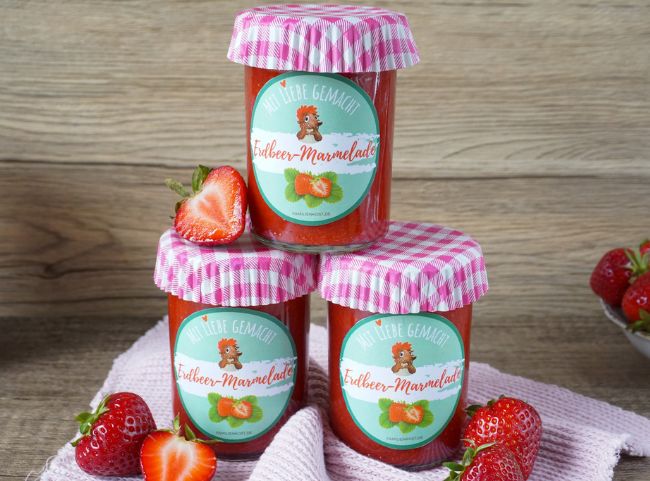 Erdbeermarmelade Etiketten Erdbeermarmelade Etiketten