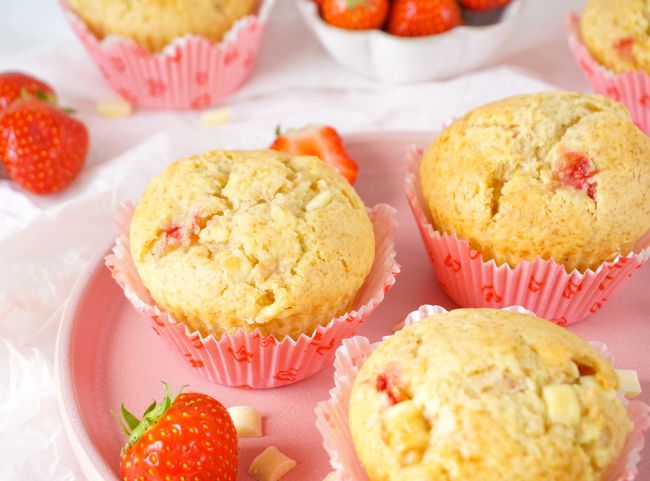 Erdbeermuffins mit Frischkäse Erdbeermuffins mit Frischkäse