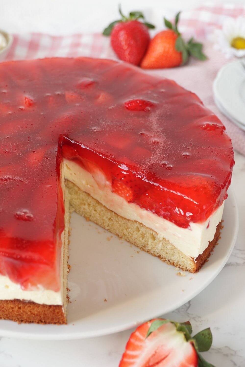 Omas Erdbeerkuchen mit Pudding Omas Erdbeerkuchen mit Pudding