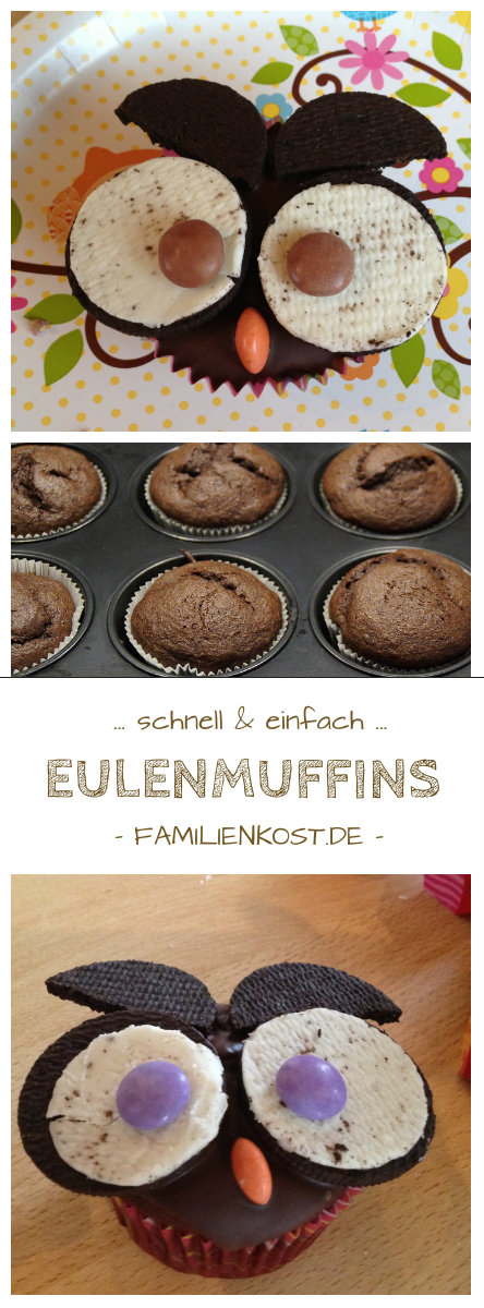 Eulenmuffins mit Oreo-Keksen Eulenmuffins mit Oreo-Keksen
