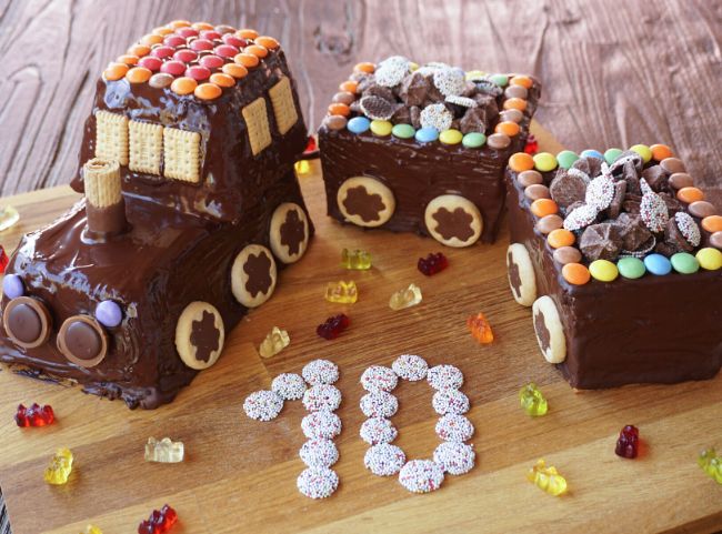 Eisenbahnkuchen zum Kindergeburtstag