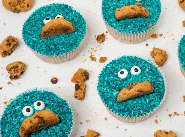 Krümelmonster Muffins für Kinder backen