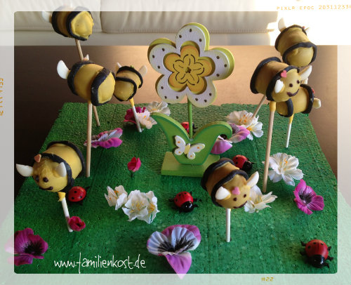 Cake Pop Bienen statt Kuchen zum Kindergeburtstag