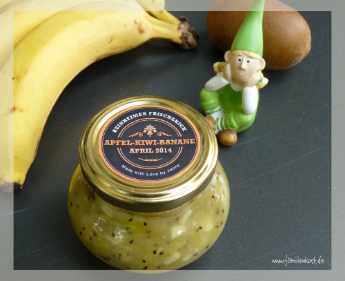 Bananen-Kiwi-Marmelade mit Apfel