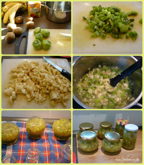 Bananen-Kiwi-Marmelade mit Apfel