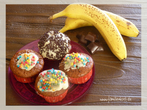 Schoko Bananenmuffns mit Öl für Kinder Schoko Bananenmuffns mit Öl für Kinder