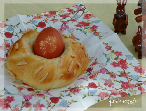 Osternest aus Hefeteig Osternest aus Hefeteig