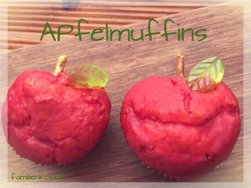 Rezept für Apfelmuffins ohne Ei, die wie Äpfel aussehen