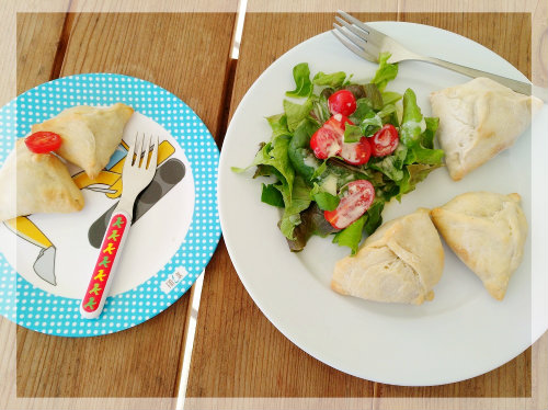 Vegetarische Samosa aus dem Backofen -Rezept für Kinder