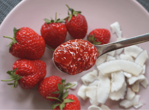 Erdbeermarmelade mit Kokosmilch