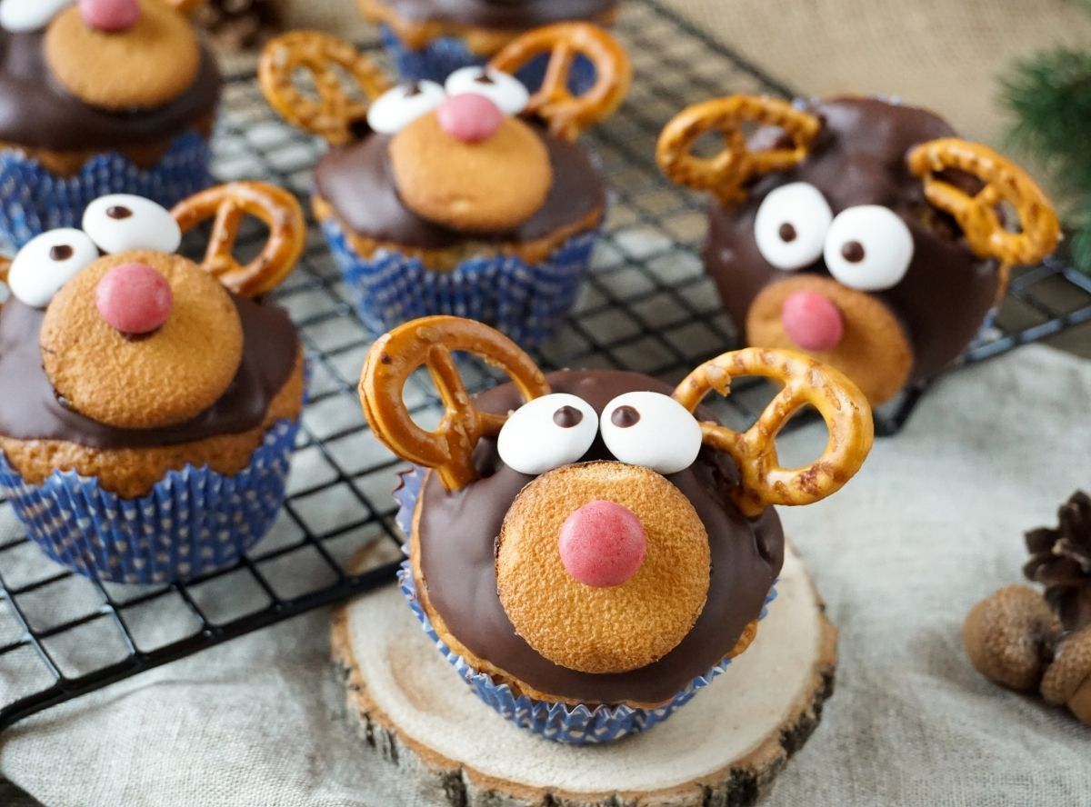 Rentier-Muffins zu Weihnachten backen