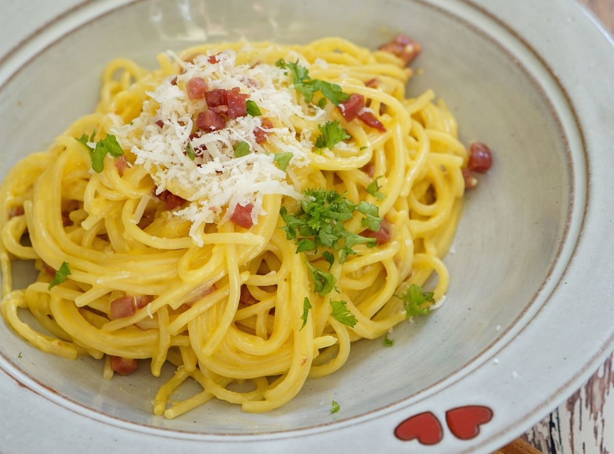 Spaghetti Carbonara mit Sahne Spaghetti Carbonara mit Sahne