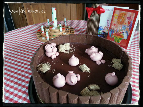 Schweine im Schlammbad-Torte