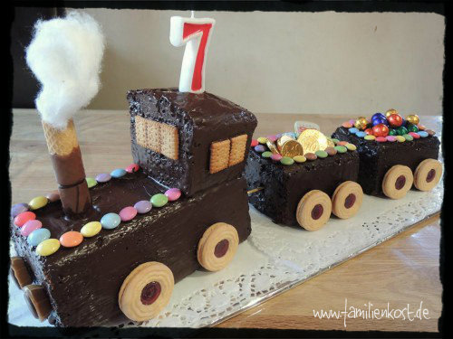 Eisenbahn-Kuchen zum Kindergeburtstag