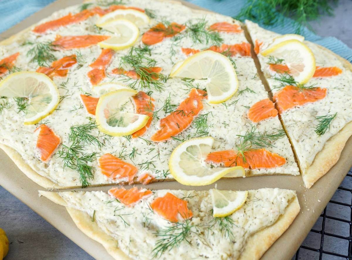 Flammkuchen mit Lachs