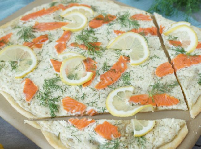 Flammkuchen mit Lachs 