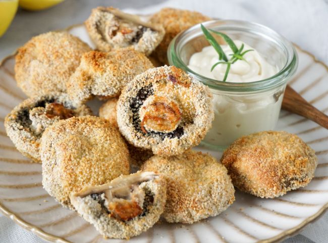 Gebackene Champignons Heißluftfritteuse Gebackene Champignons Heißluftfritteuse