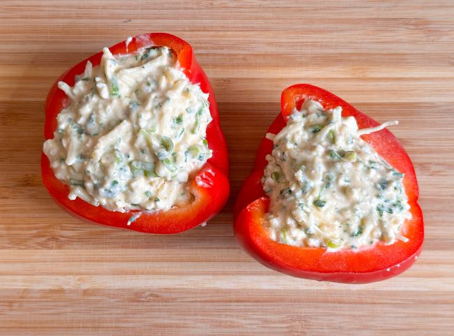 Gefüllte Paprika Heißluftfritteuse vegetarisch