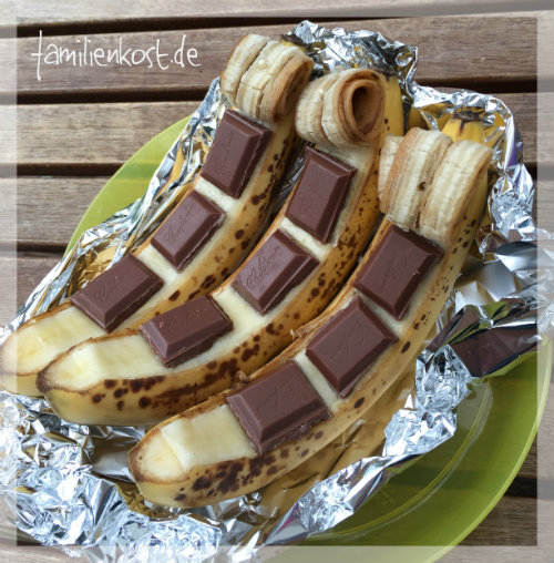 Gegrillte Banane mit Schokolade Gegrillte Banane mit Schokolade
