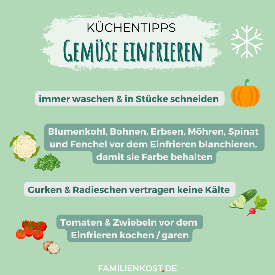 Gemüse einfrieren Gemüse einfrieren