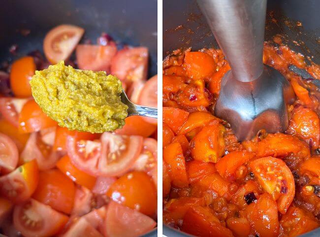 Gemüselasagne - Tomatensauce pürieren